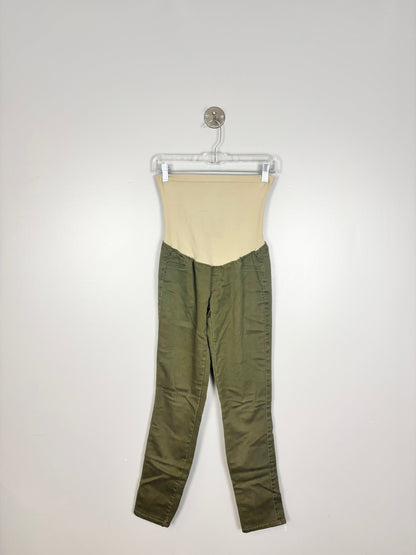 S - Indigo Blue Olive Green Skinny Denim