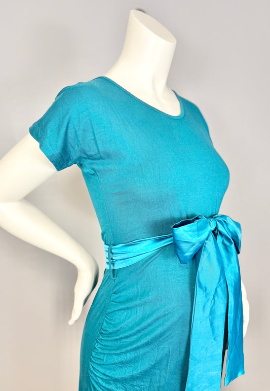 S - Modern Mommy Teal Dress