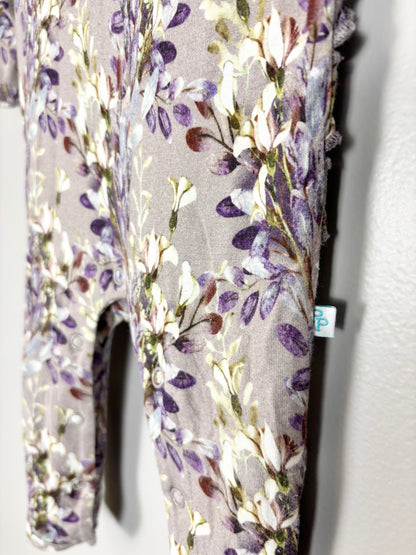 S - Posh Peanut Bamboo Florals Nightgown & Matching 0-3 Month Ruffled Rump Infant Sleeper