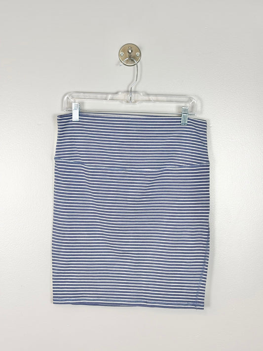 M - Thyme Smoky Blue Striped Skirt