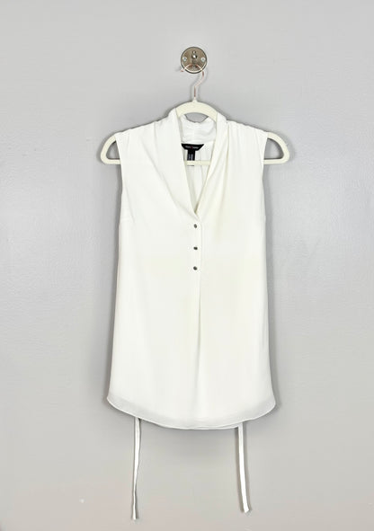 XS - Stork & Babe White Sleeveless Blouse