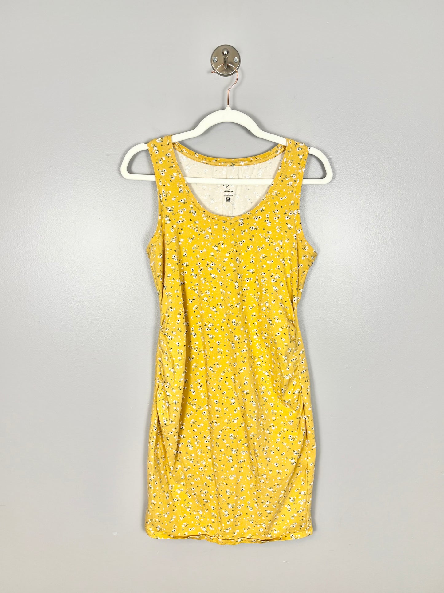 M - Thyme Yellow Floral Long Tank/Dress