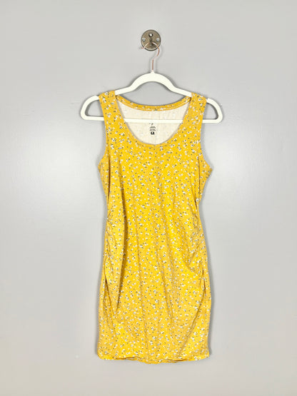 M - Thyme Yellow Floral Long Tank/Dress