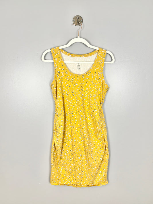 M - Thyme Yellow Floral Long Tank/Dress