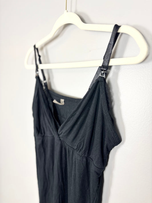 L - Thyme Black Lace-Detail Nursing Tank