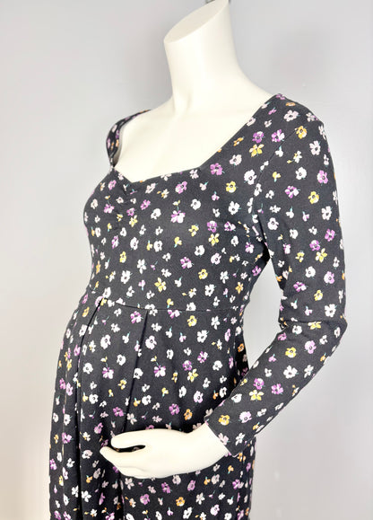 M - Old Navy Black Floral Dress