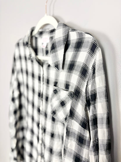 L - Isabel Maternity Plaid Blouse
