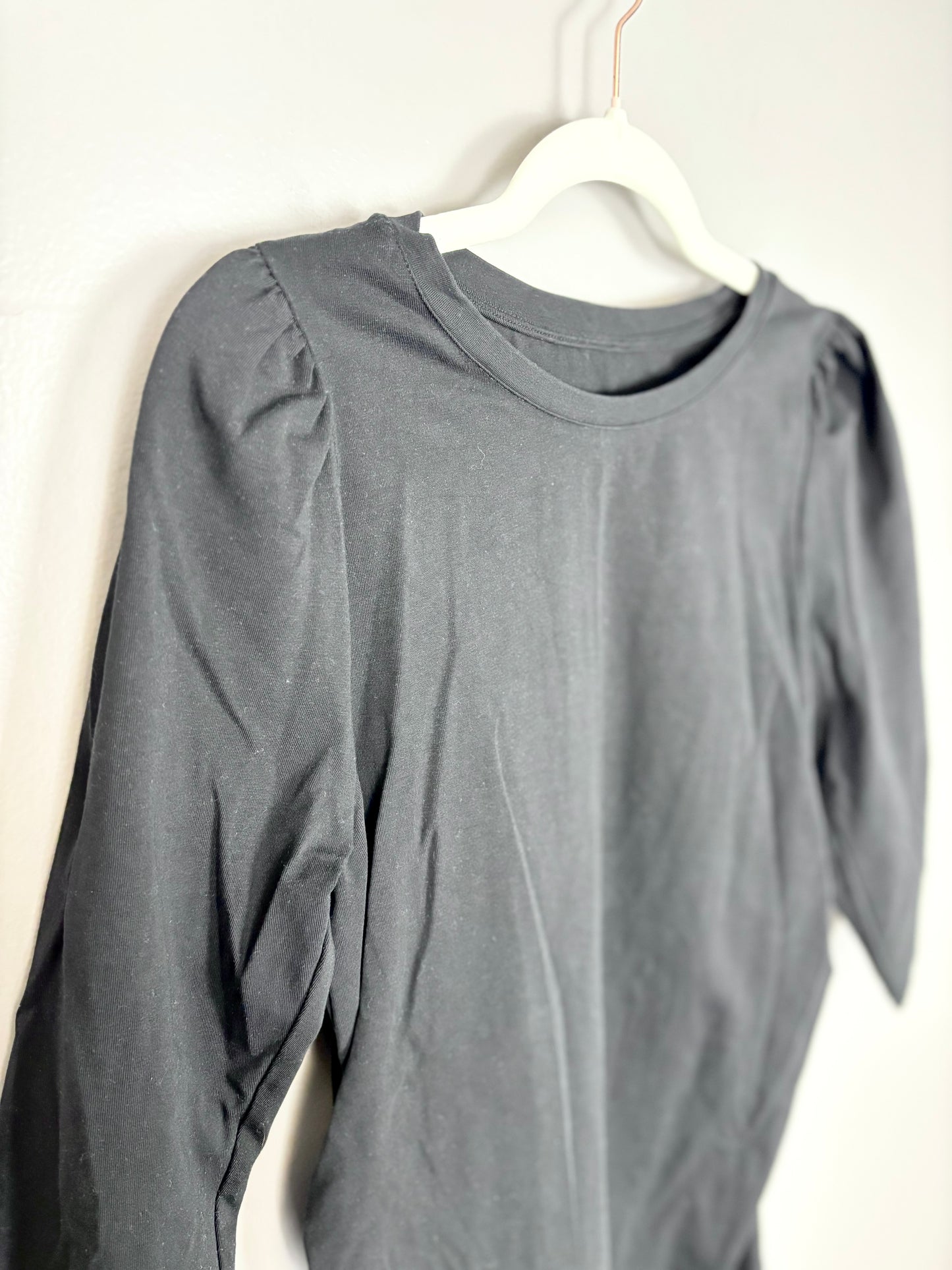 S - Gap Black Puffed Sleeve Long Sleeve Shirt