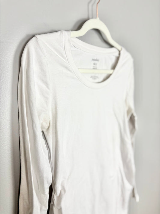 M - Paisley Sky Long Sleeve White Fitted Shirt