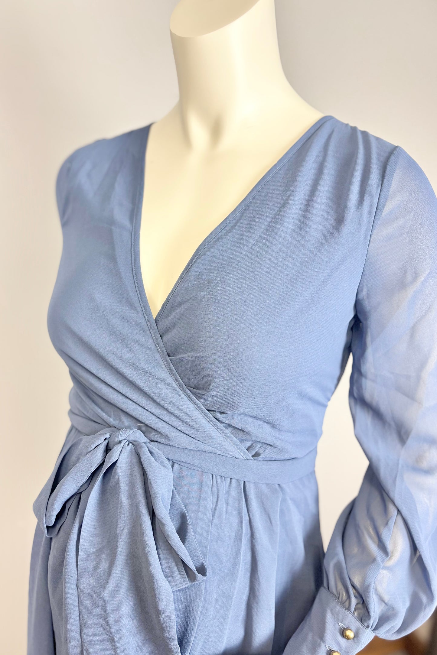S - Powder Blue Chiffon Dress
