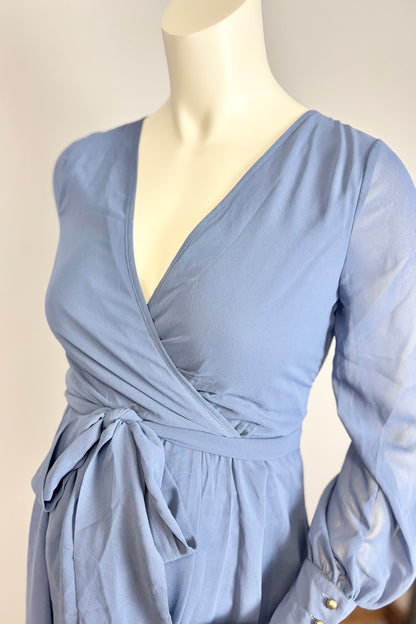 S - Powder Blue Chiffon Dress