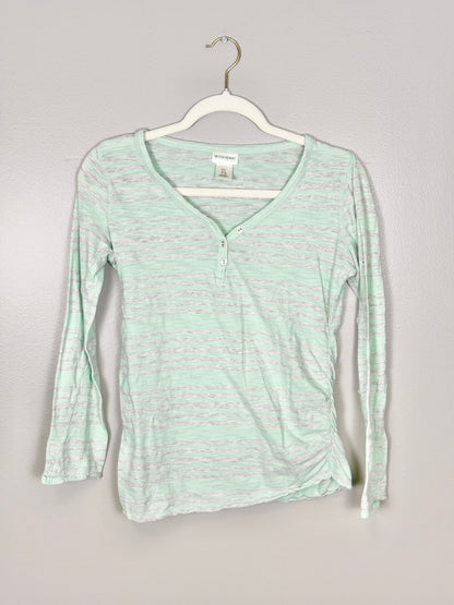S - Motherhood Soft Green Stripe Top