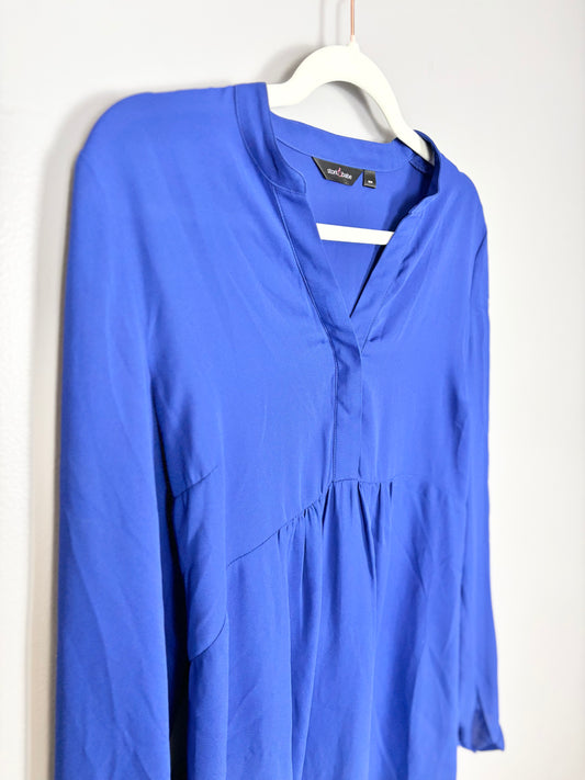 M - Stork & Babe Royal Blue Tie-Back Blouse