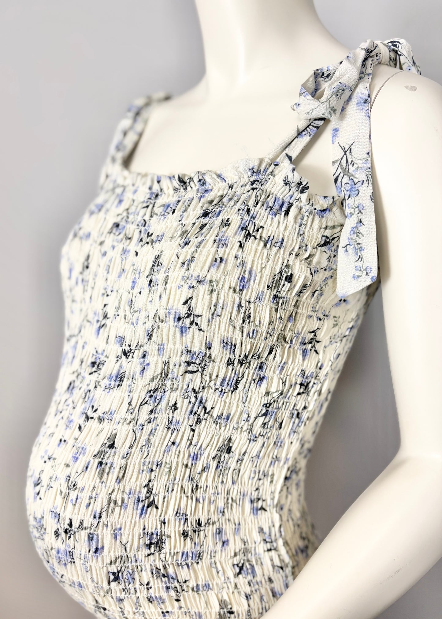 L - Hello Miz Floral Smocked Midi Dress