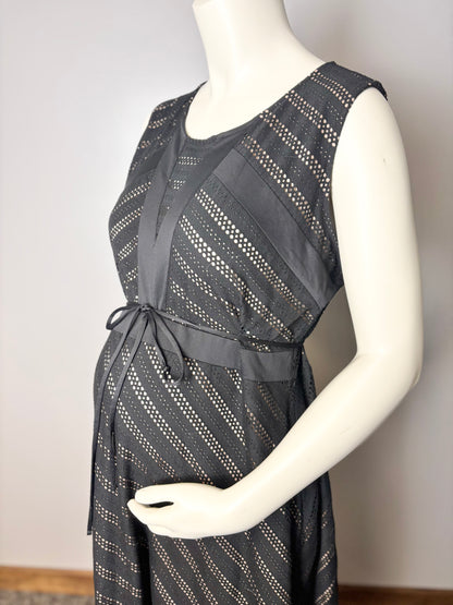 L - Motherhood Black Cutout Scallop-Hem Dress