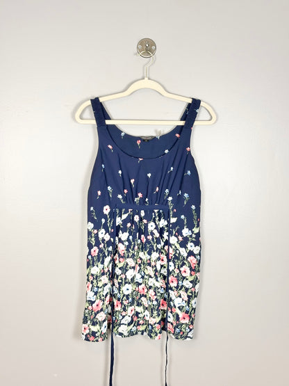 M - Stork & Babe Navy Fade to Florals Blouse