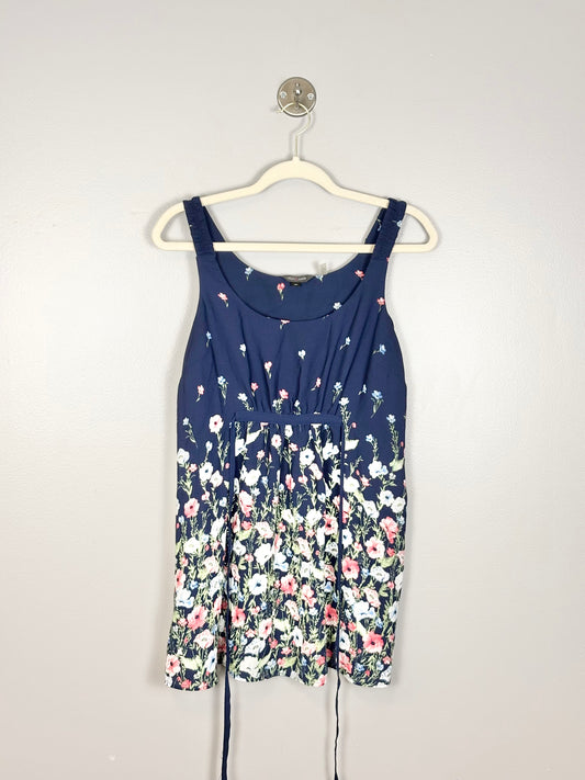 M - Stork & Babe Navy Fade to Florals Blouse