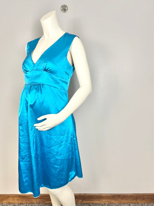 XXL - Unknown Brand Turquoise Satin Dress