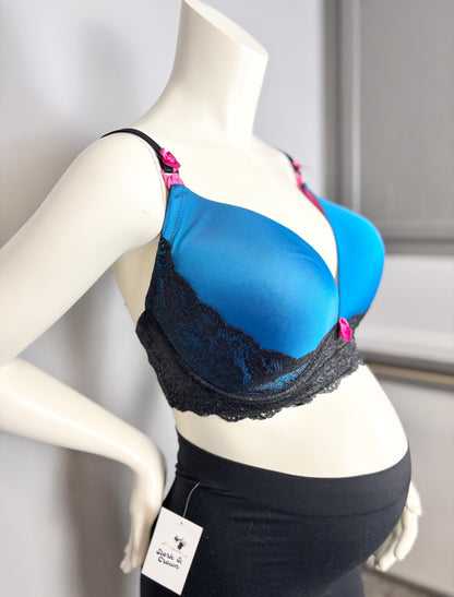 Size 38H/XXL - You! Lingerie Blue Satin Bra
