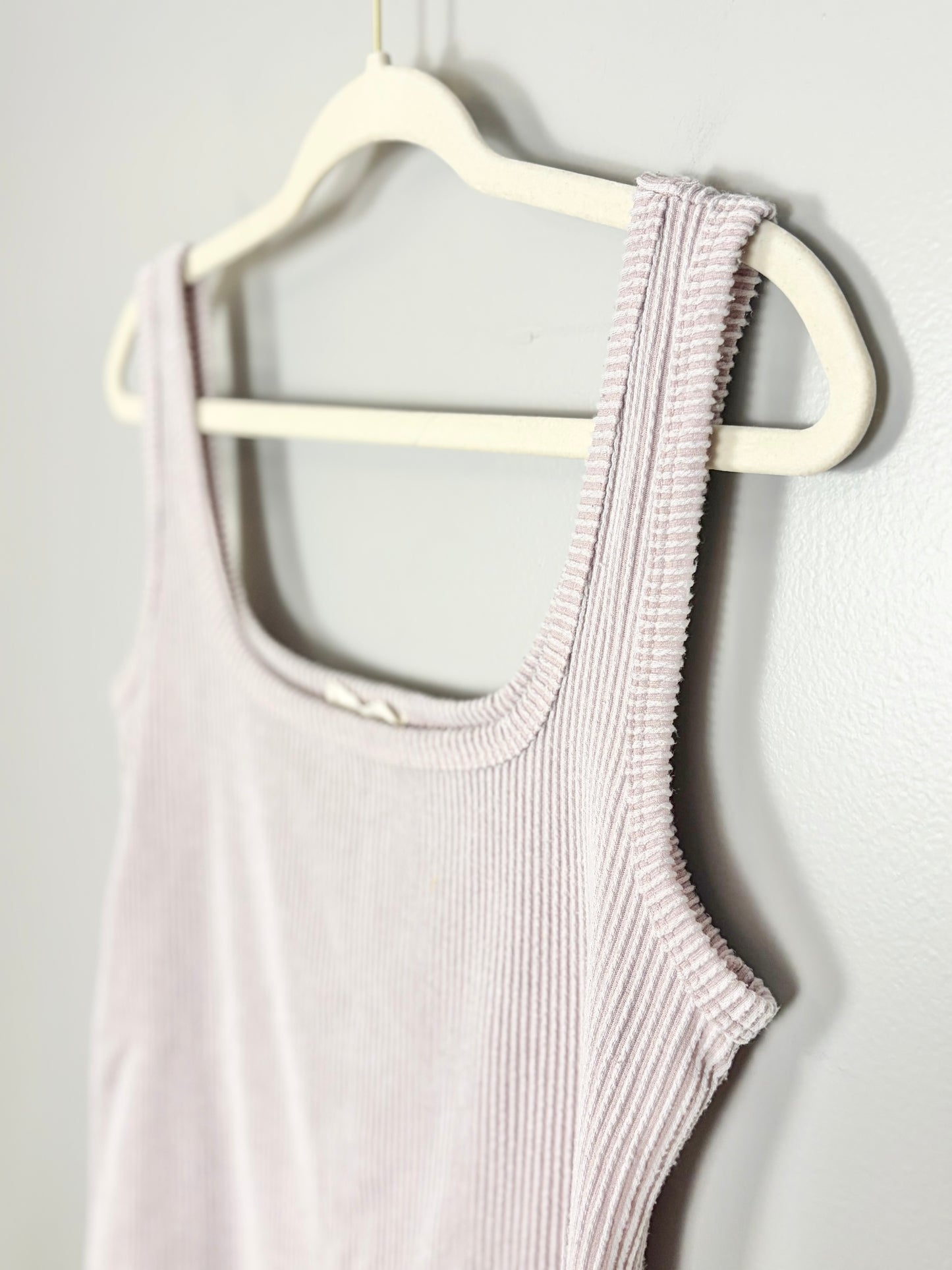 M - Hello Miz Extra Soft Ribbed Pink Tank