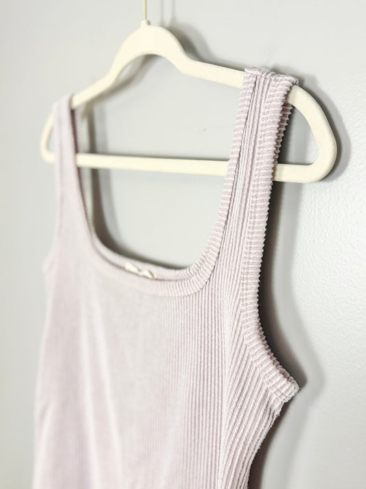 M - Hello Miz Extra Soft Ribbed Pink Tank
