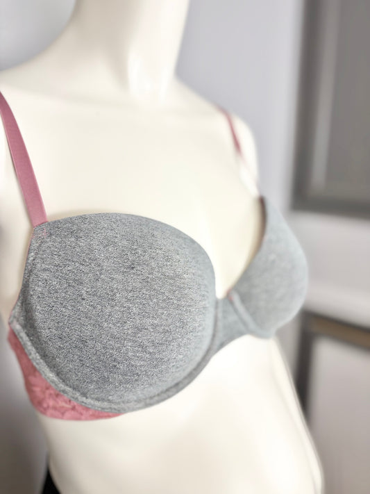 Size 36D/L - LaSenza Grey & Pink Bra