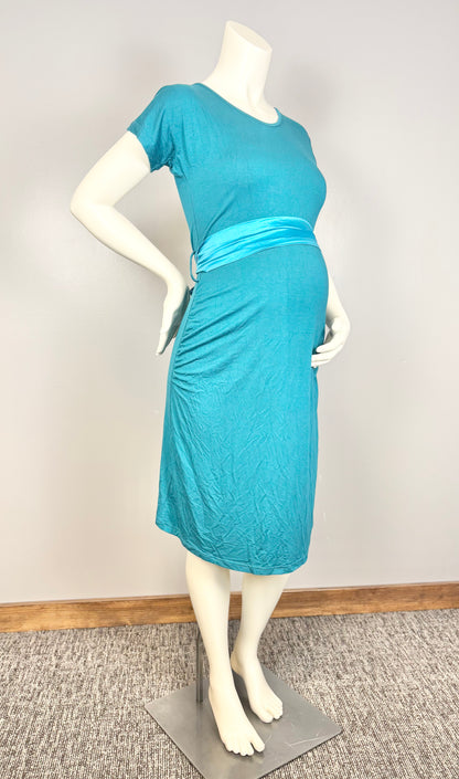 S - Modern Mommy Teal Dress