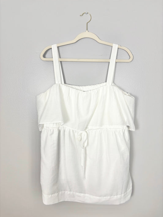 M - Motherhood White Sleeveless Top w/Tie Waist