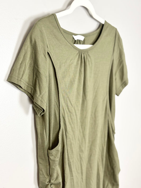 L - Unknown Brand Olive Green Nursing Top