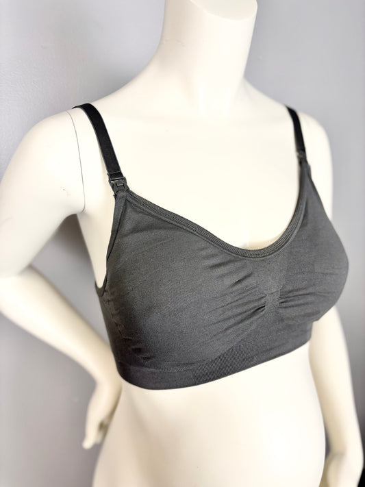 XL - Thyme Charcoal Grey Nursing Bralette