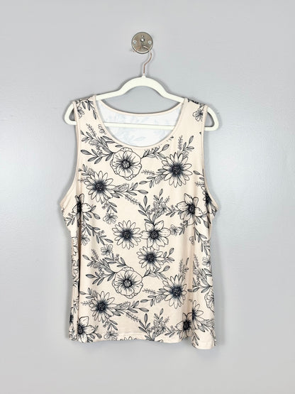 XL - SHEIN Cream Floral Tank