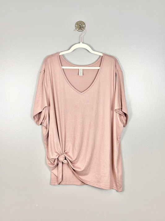 4XL - George Dusty Rose Knotted Top