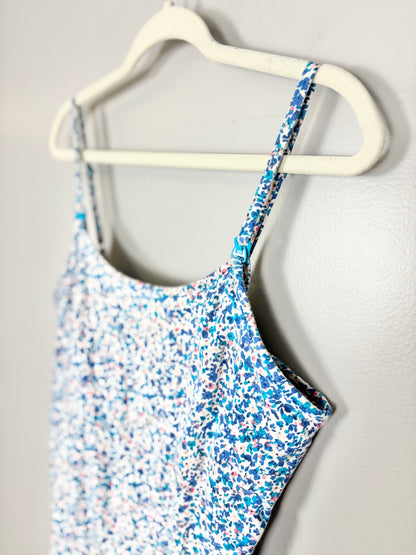 L - Thyme Blue Floral Nursing Tank
