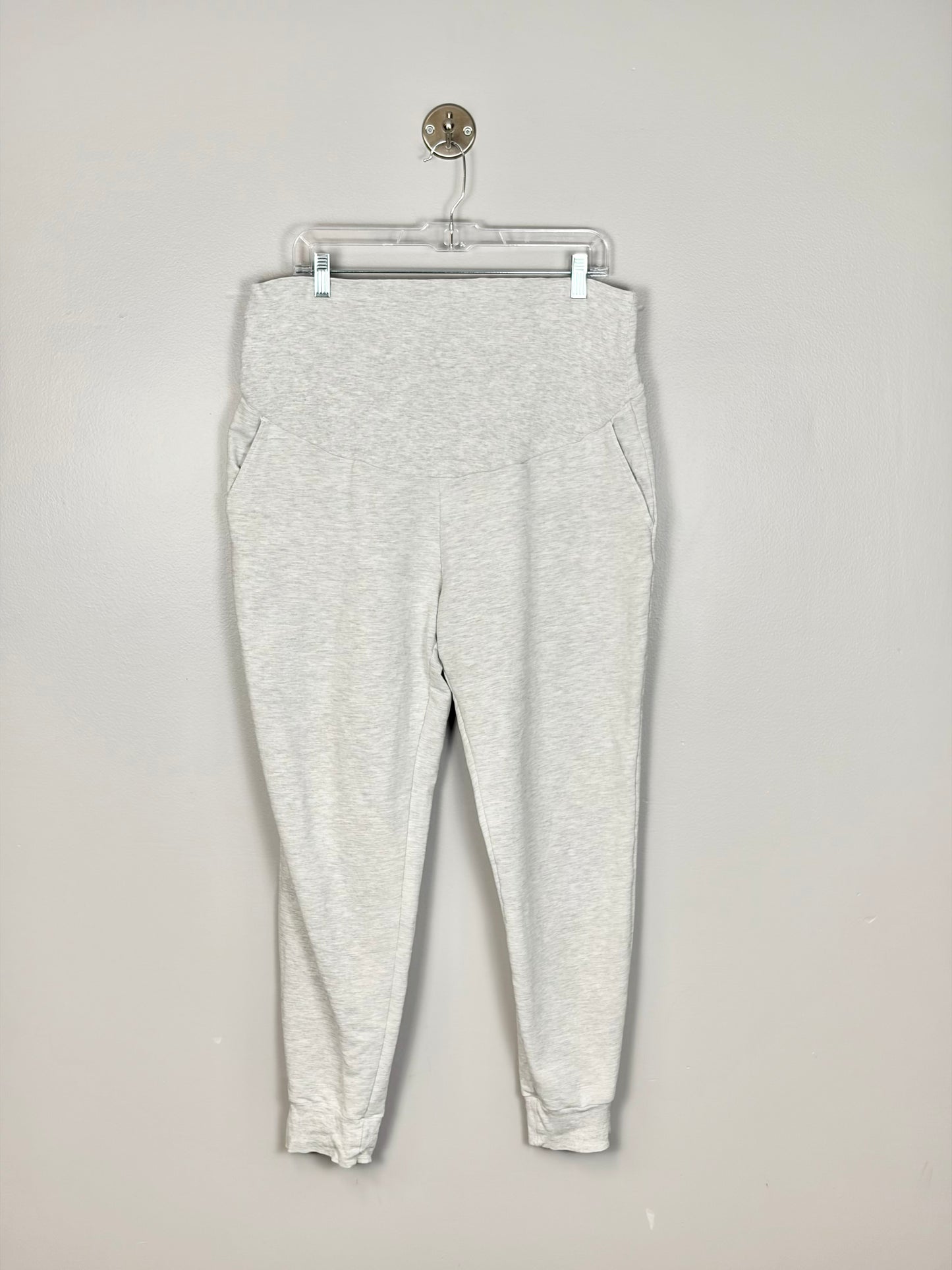 L - H & M Mama Light Grey Cuffed Sweatpants