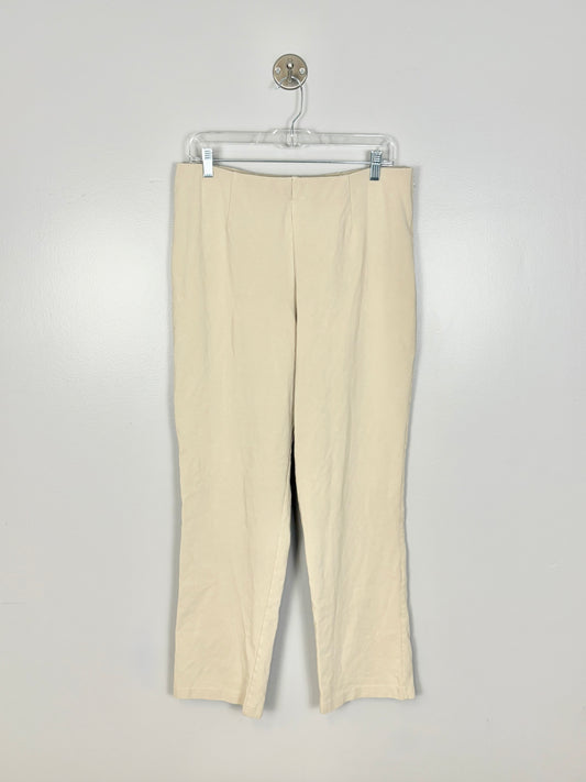 L - L.L. Bean Cream Stretch Lounge Pants