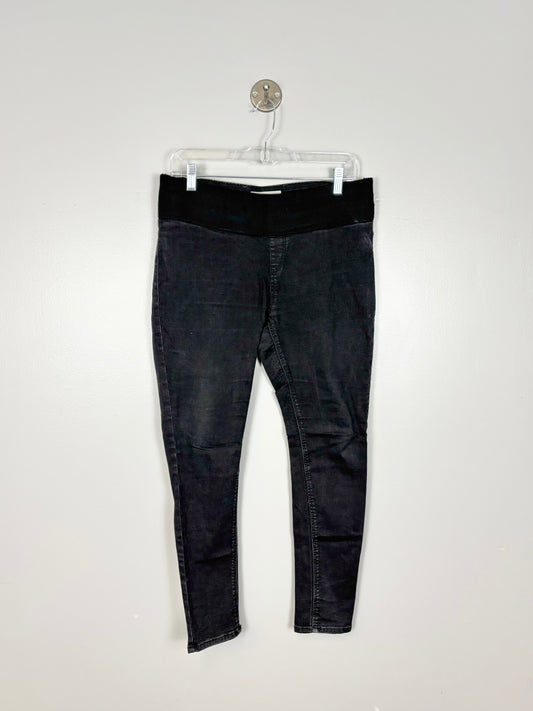 L/Size 12 - Topshop Joni Black Low Panel Denim