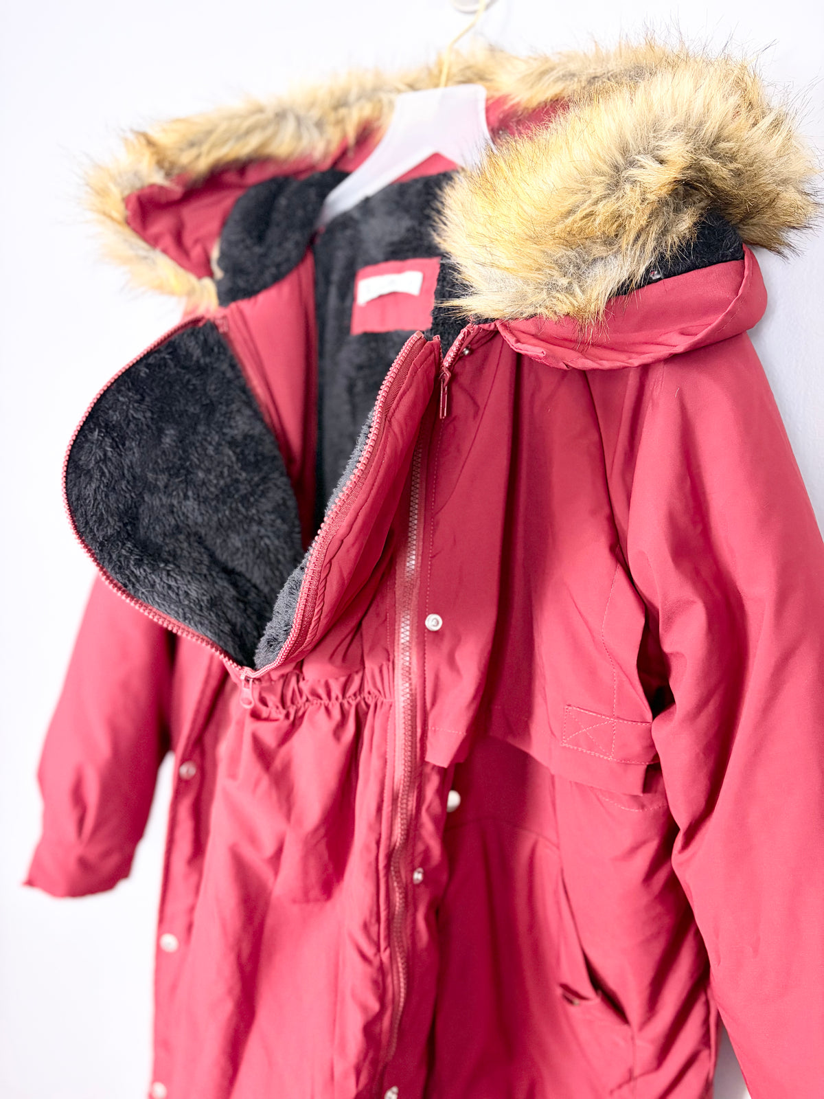 L - Maacie 3 in 1 Winter Maternity Jacket - Cranberry