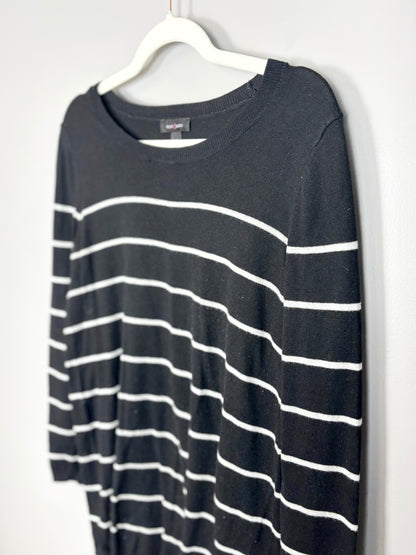 M - Stork & Babe Striped Maternity Sweater
