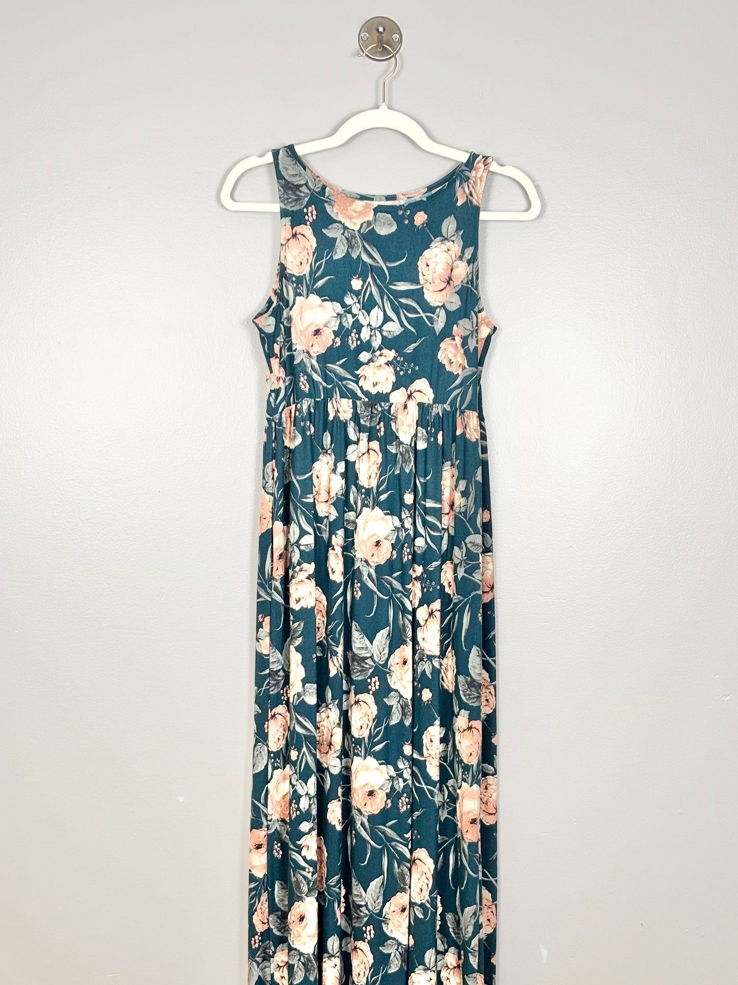 M - Pink Blush Vintage Florals Maxi Dress