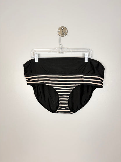 XL- Black & Peach Stripe Swim Bottoms