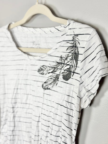 XS - Thyme Stripes & Feathers Fitted Shirt