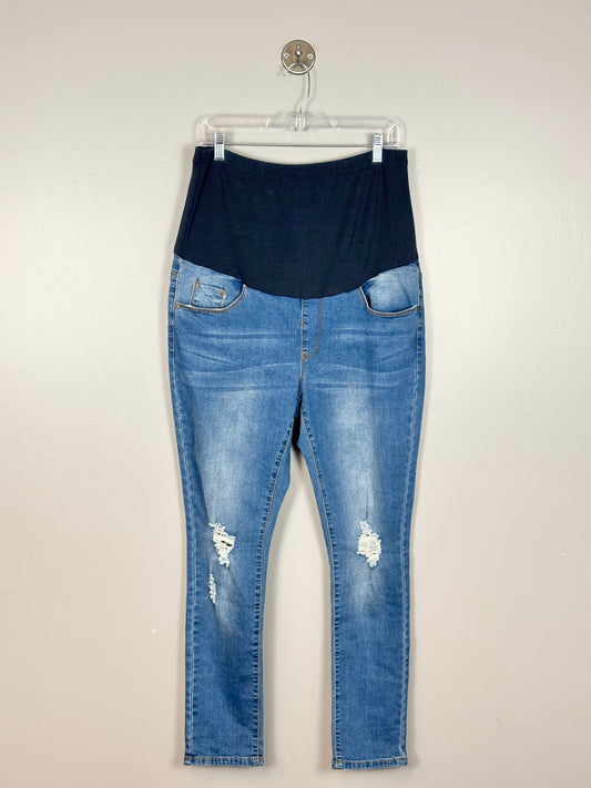 Size 10/M - BooHoo Blue Distressed Skinny Jeans