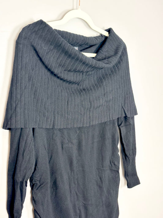 M - Stork & Babe Black Cowl Sweater