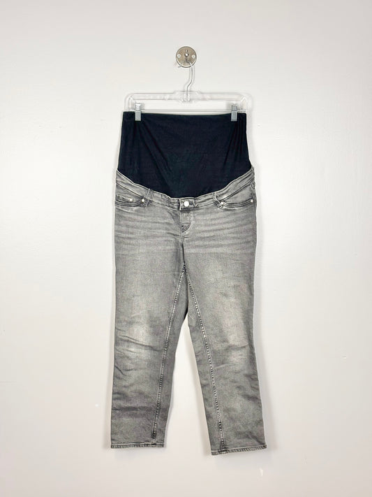 S - H & M Mama Grey Straight Ankle Jeans