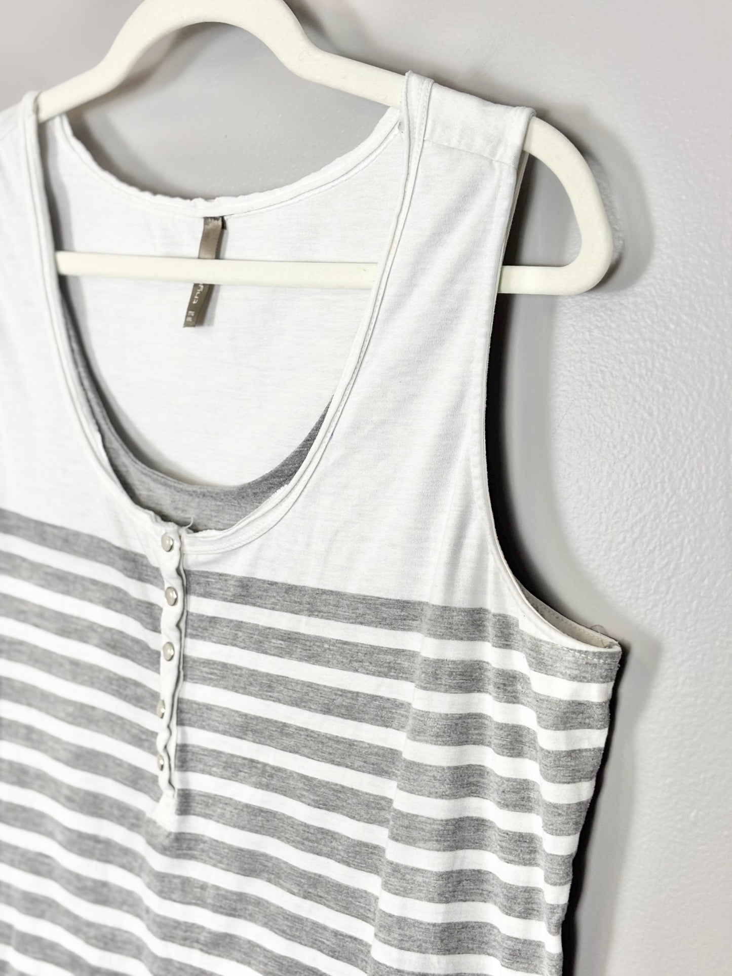 XXL - Thyme Grey Stripe Nursing Tank