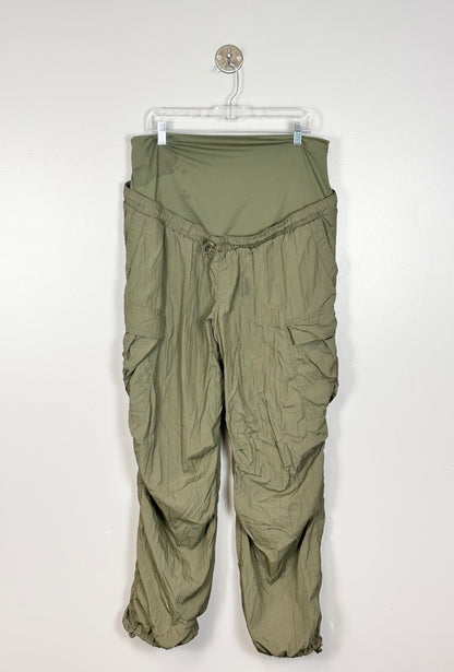 L - Paisley Sky Olive Green Parachute Pant
