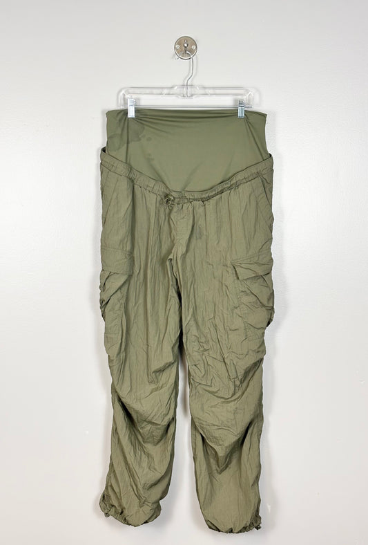 L - Paisley Sky Olive Green Parachute Pant