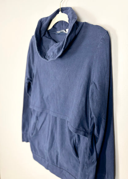 L - Momzelle Navy Nursing Cowl Neck Sweatshirt