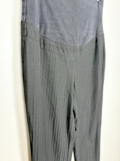 M - Thyme Black Pinstripe Wide Leg Dress Pants