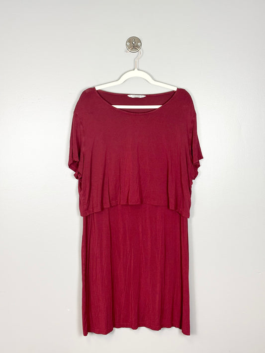XXL - Ekoauer Deep Red Nursing Dress